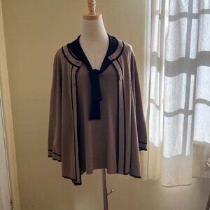 GRACE Two Piece Jacket/Top -  Classic Beige Black Combo  XL